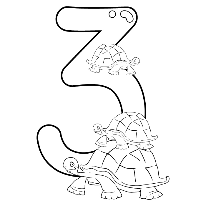 Kids Number Coloring Page